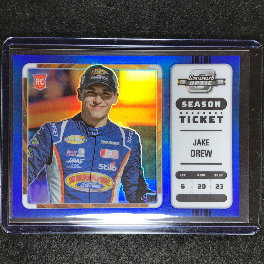2023 Chronicles Racing JAKE DREW Contenders Optic Rookie Ticket Blue 183/199