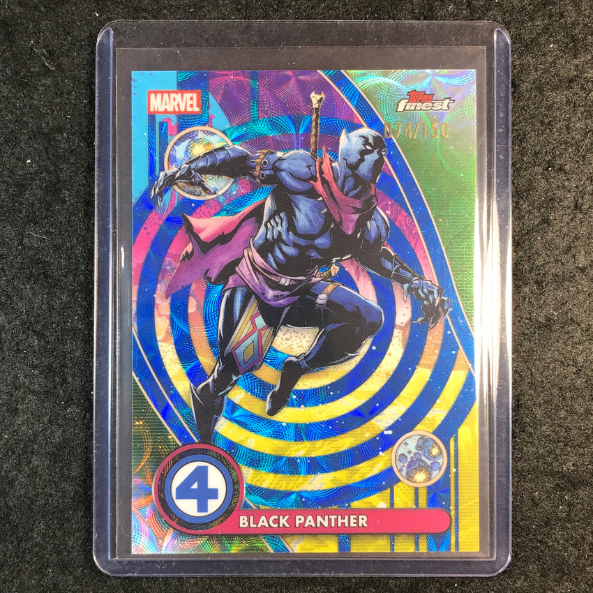 2026 Topps Finest Fantastic Four BLACK PANTHER Rare Negative Zone Blue 74/150