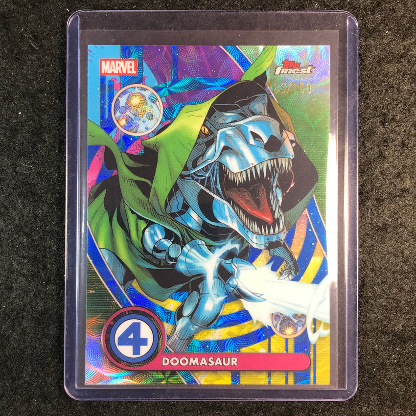 2026 Topps Finest Fantastic Four DOOMASAUR Rare Negative Zone Blue Scope 83/150