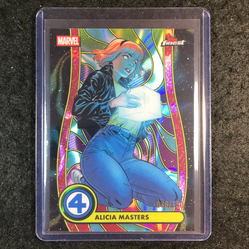 2026 Topps Finest Fantastic Four ALICIA MASTERS Common Blacklight Blue 36/150 #8