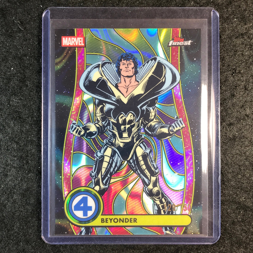 2026 Topps Finest Fantastic Four BEYONDER Common Blacklight Blue Lava 129/150