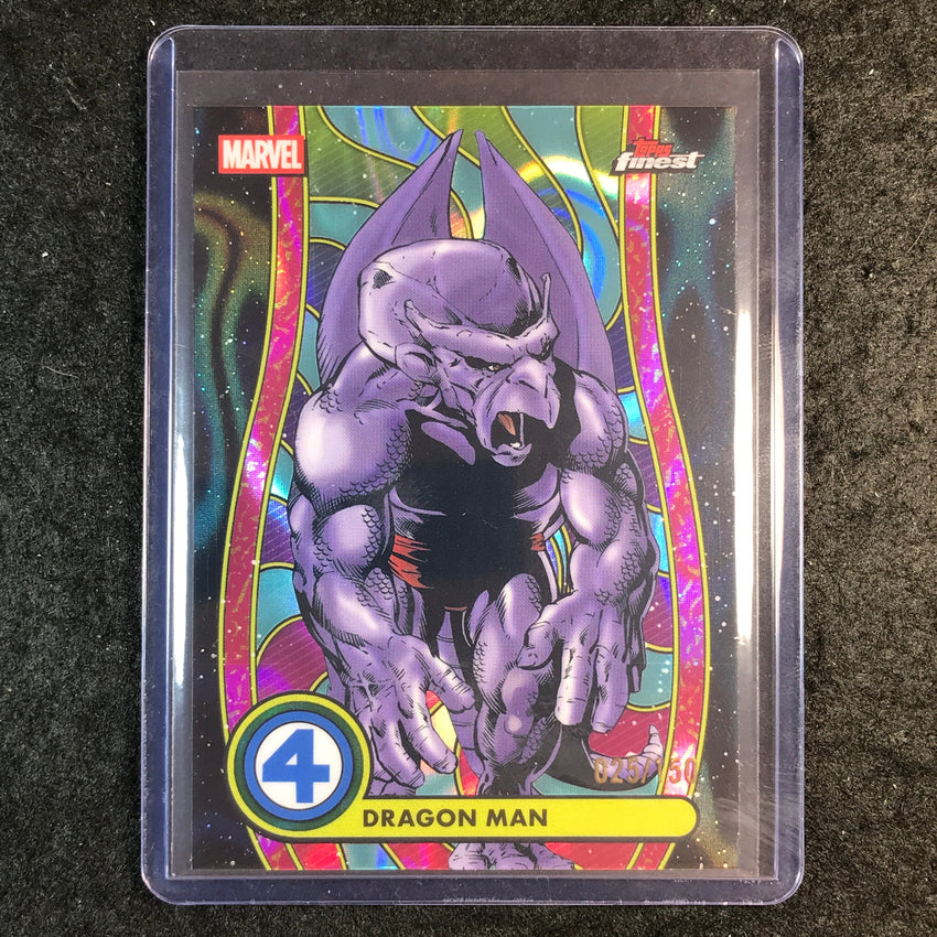 2026 Topps Finest Fantastic Four DRAGON MAN Common Blacklight Blue Lava 25/150