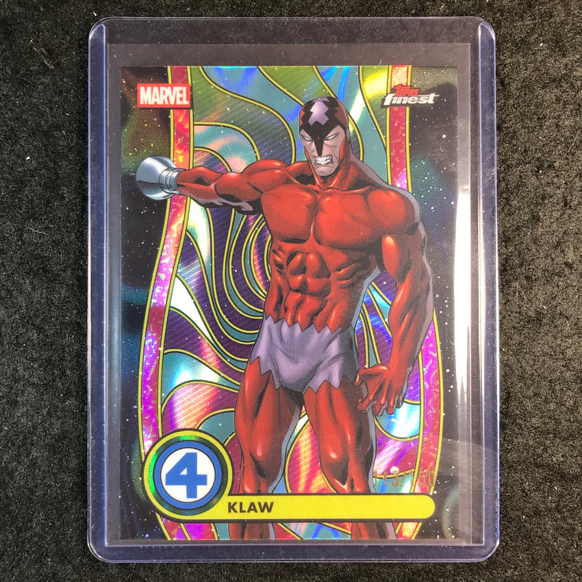 2026 Topps Finest Fantastic Four KLAW Common Blacklight Blue Lava 113/150 #49