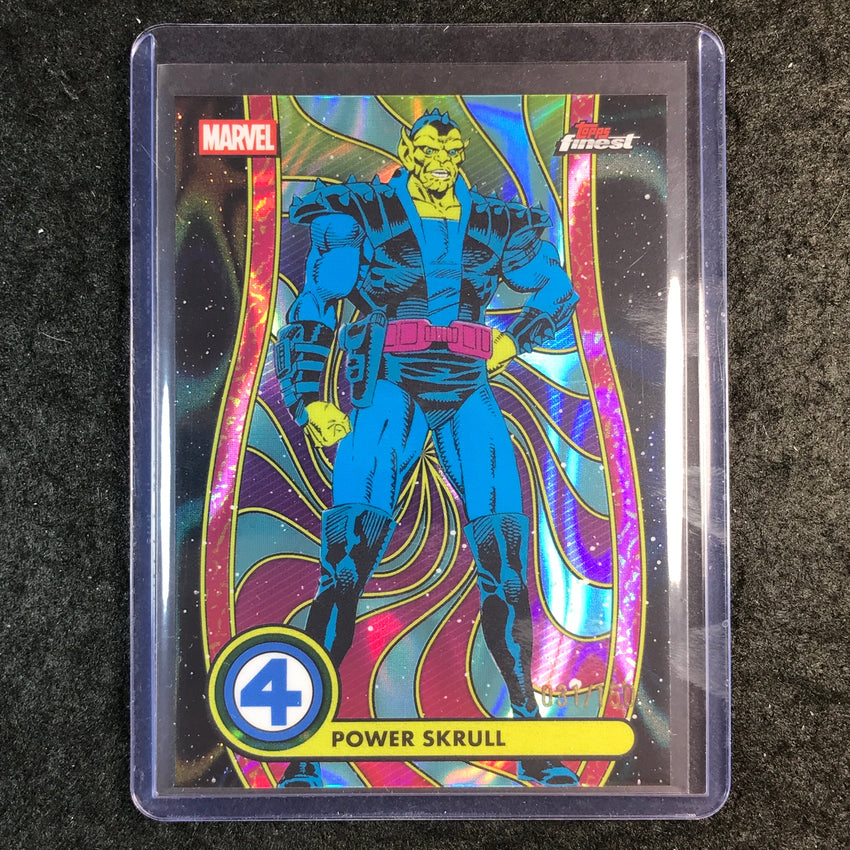 2026 Topps Finest Fantastic Four POWER SKRULL Common Blacklight Blue 31/150 #70