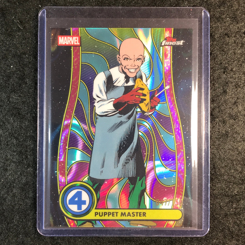 2026 Topps Finest Fantastic Four PUPPET MASTER Common Blacklight Blue 47/150 #72