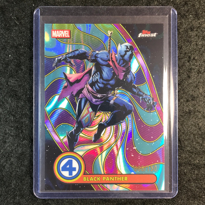 2026 Topps Finest Fantastic Four BLACK PANTHER Rare Blacklight Blue Lava 86/150