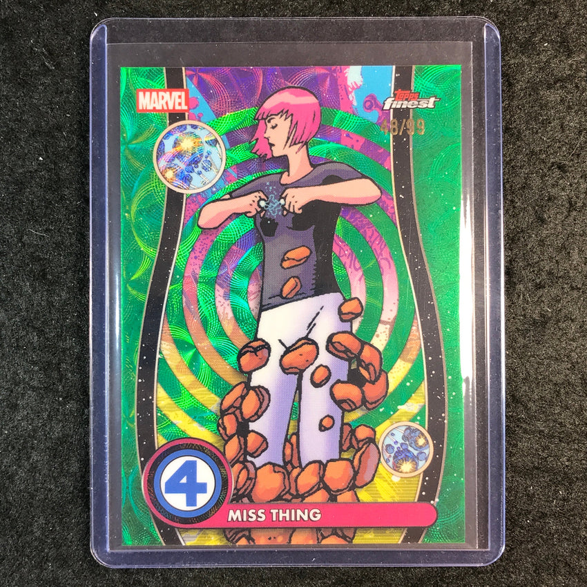 2026 Topps Finest Fantastic Four MISS THING Common Negative Zone Green 48/99 #58