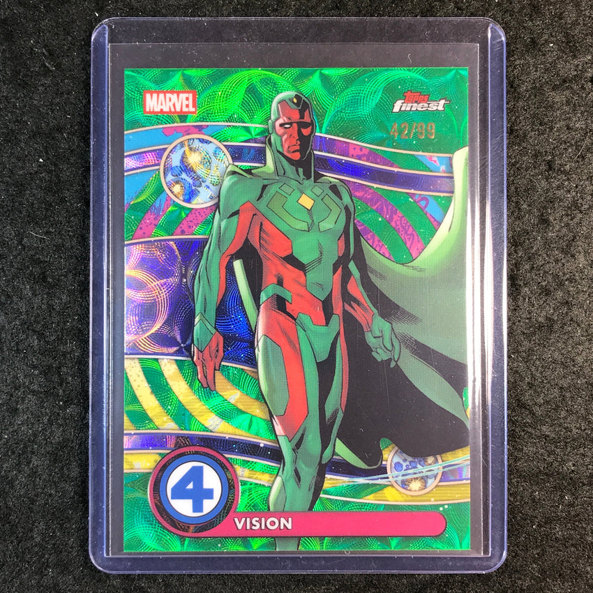 2026 Topps Finest Fantastic Four VISION Uncommon Negative Zone Green 42/99 #96