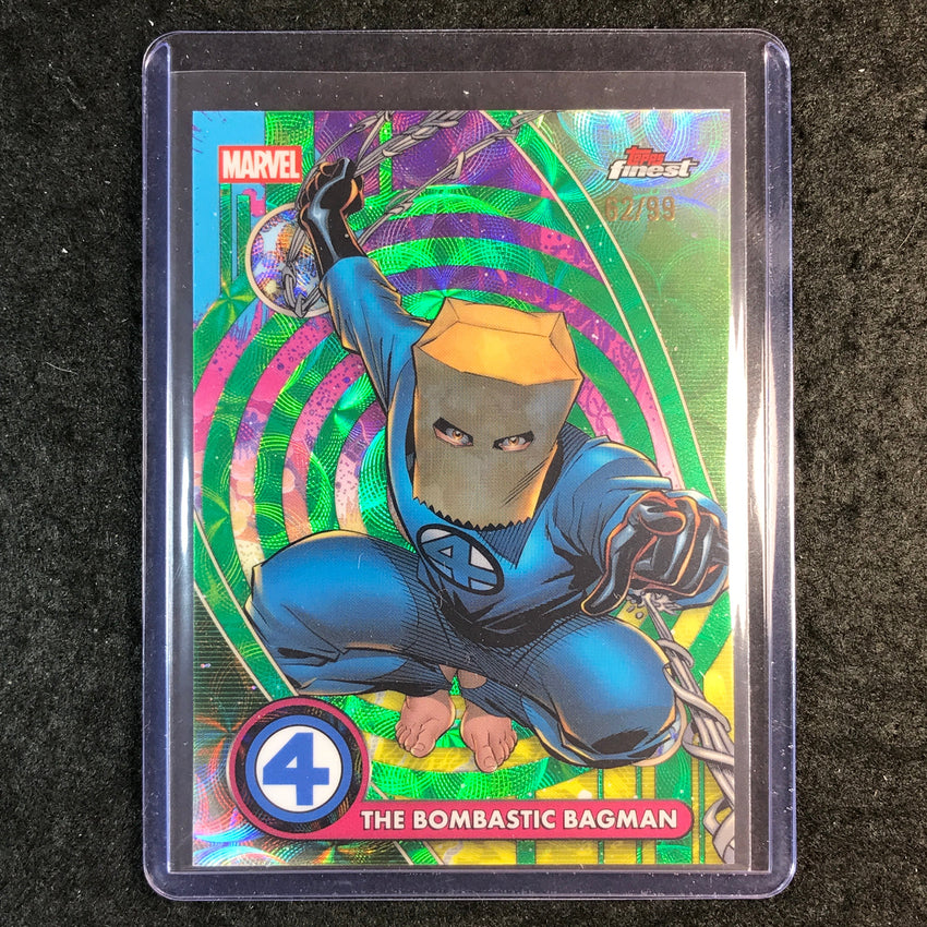2026 Topps Finest Fantastic Four BOMBASTIC BAGMAN Rare Negative Zone Green 62/99