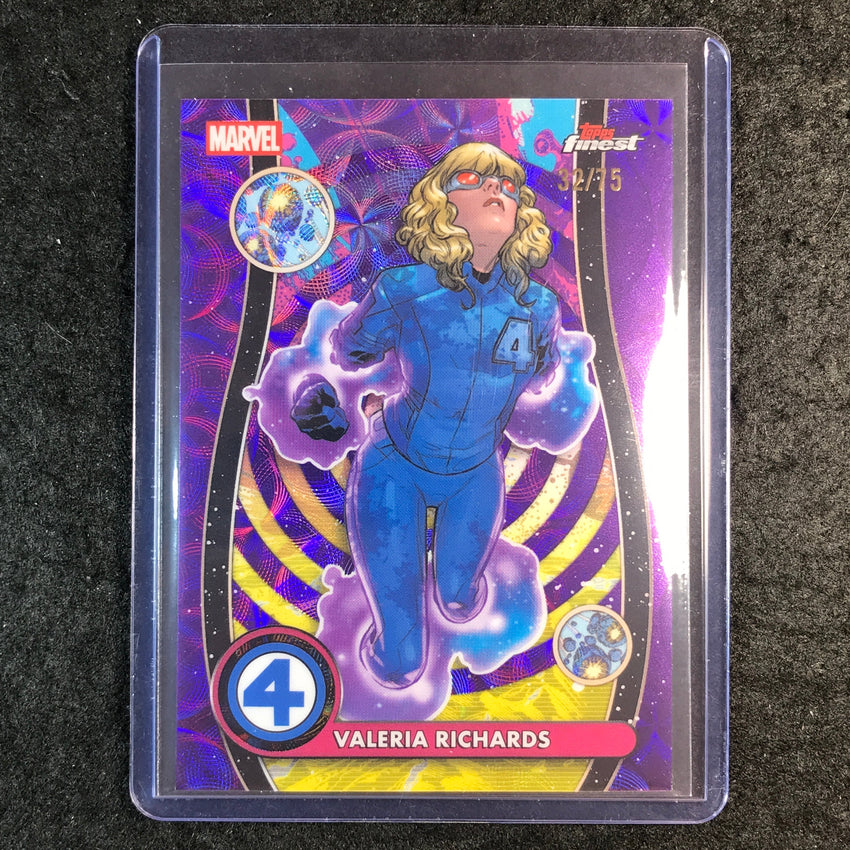 2026 Topps Finest Fantastic Four VALERIA RICHARDS Negative Zone Purple 32/75 #94