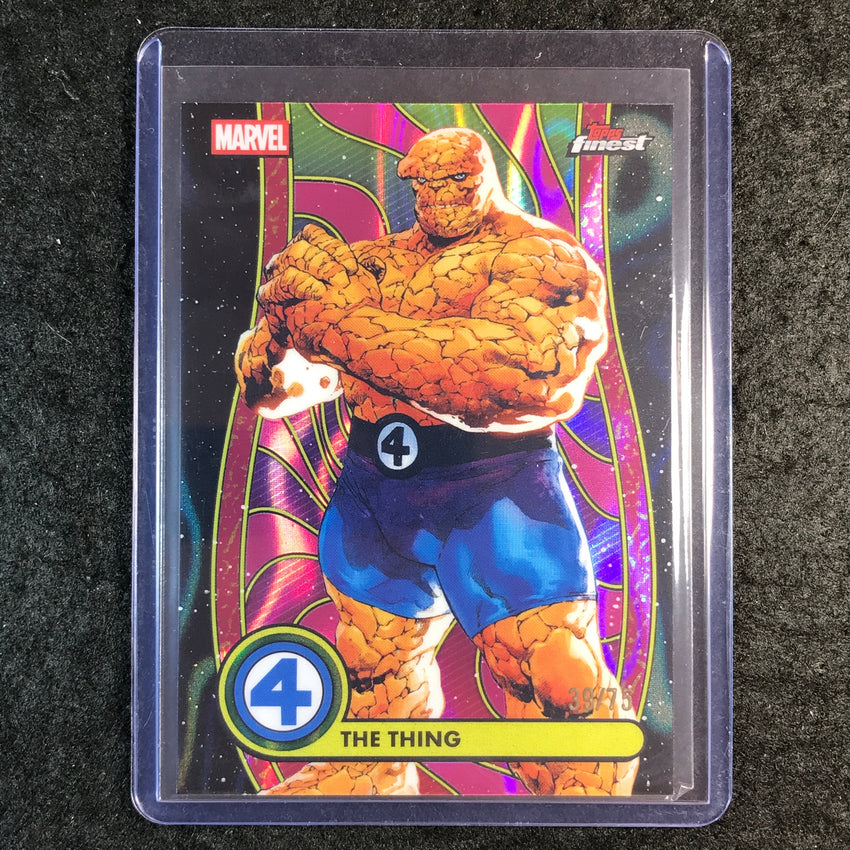 2026 Topps Finest Fantastic Four THING Common Blacklight Purple Lava 39/75 #4