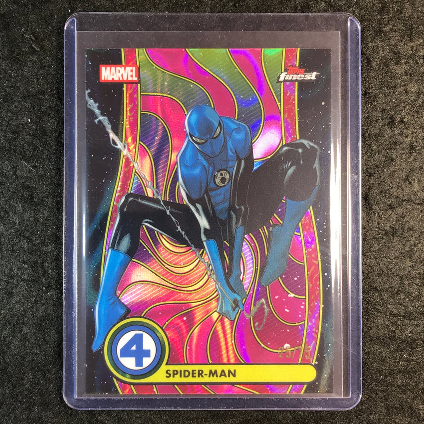 2026 Topps Finest Fantastic Four SPIDER-MAN Common Blacklight Purple Lava 25/75