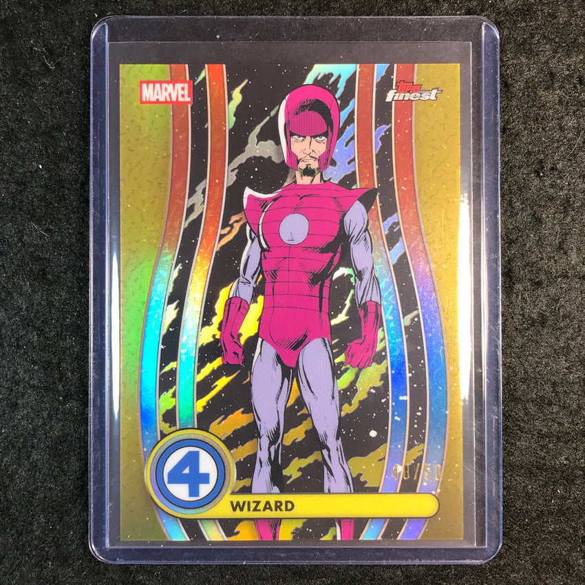 2026 Topps Finest Fantastic Four WIZARD Common Gold 40/50 #50