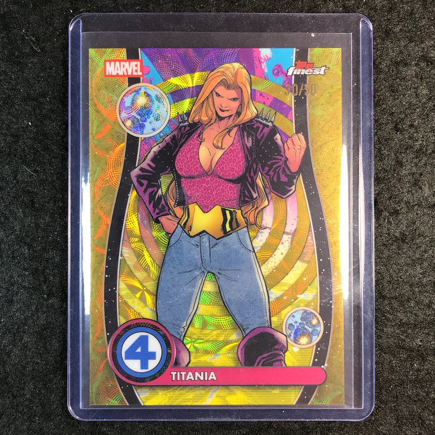 2026 Topps Finest Fantastic Four TITANIA Common Negative Zone Gold Scope 30/50