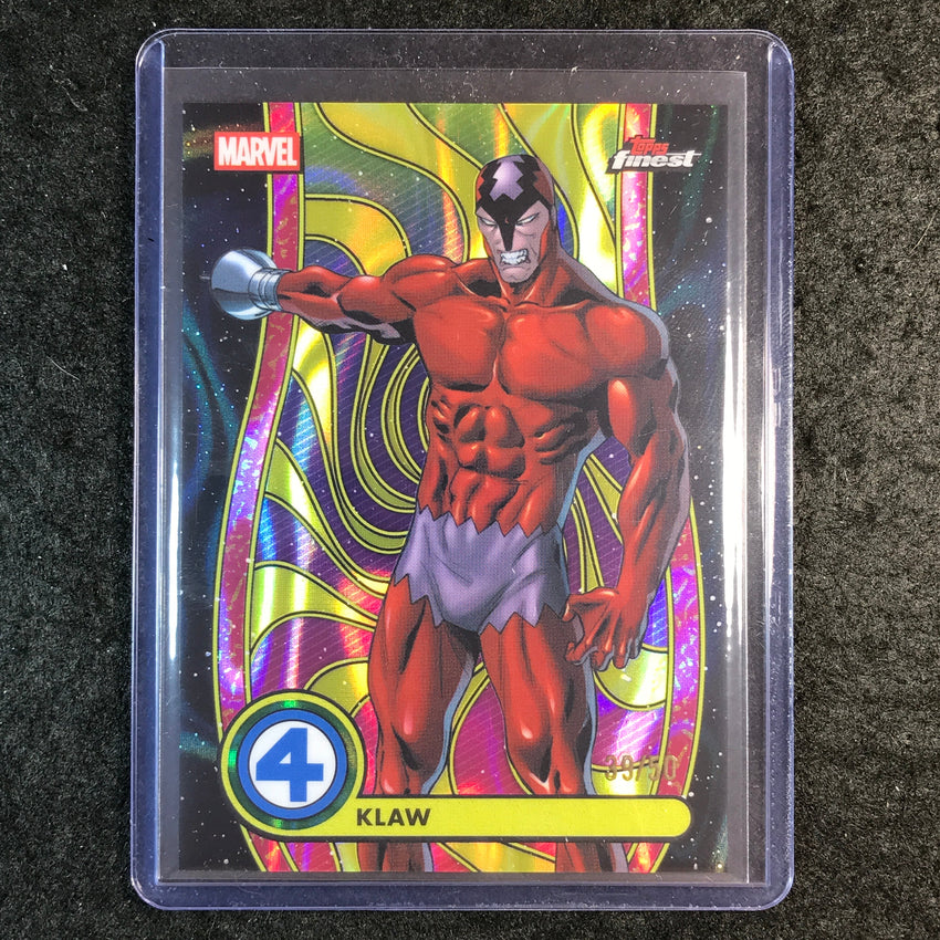 2026 Topps Finest Fantastic Four KLAW Common Blacklight Gold Lava 39/50 #49