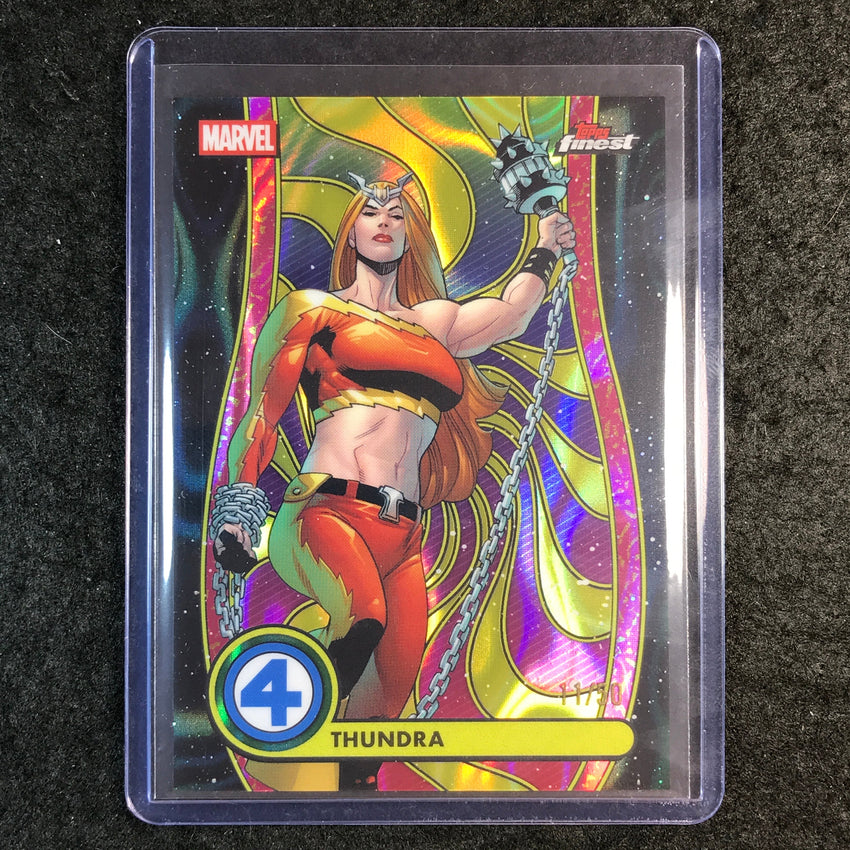 2026 Topps Finest Fantastic Four THUNDRA Common Blacklight Gold Lava 11/50 #88