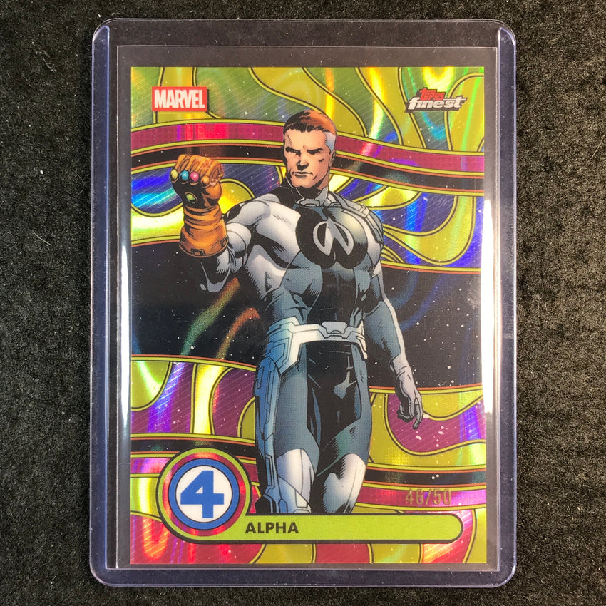 2026 Topps Finest Fantastic Four ALPHA Uncommon Blacklight Gold Lava 46/50 #9