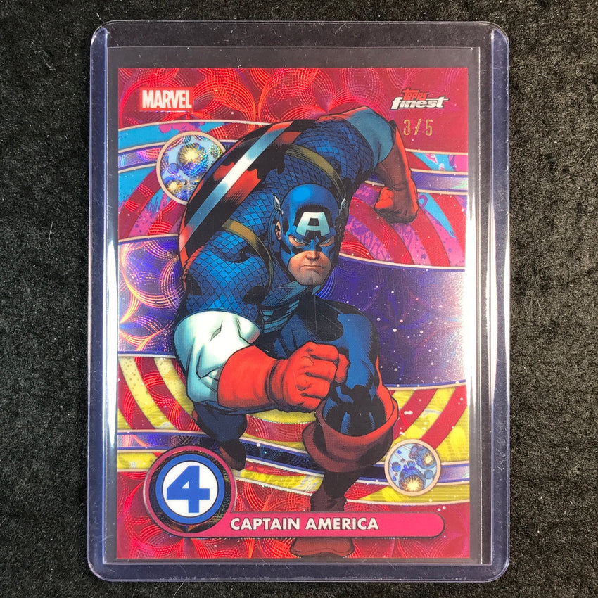2026 Topps Finest Fantastic Four CAPTAIN AMERICA Uncommon Negative Zone Red 3/5