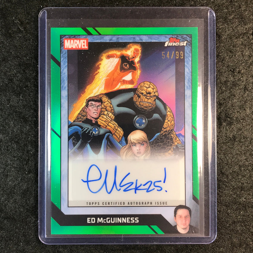 2026 Topps Finest Fantastic Four ED MCGUINNESS Comic Artist Auto Green 54/99