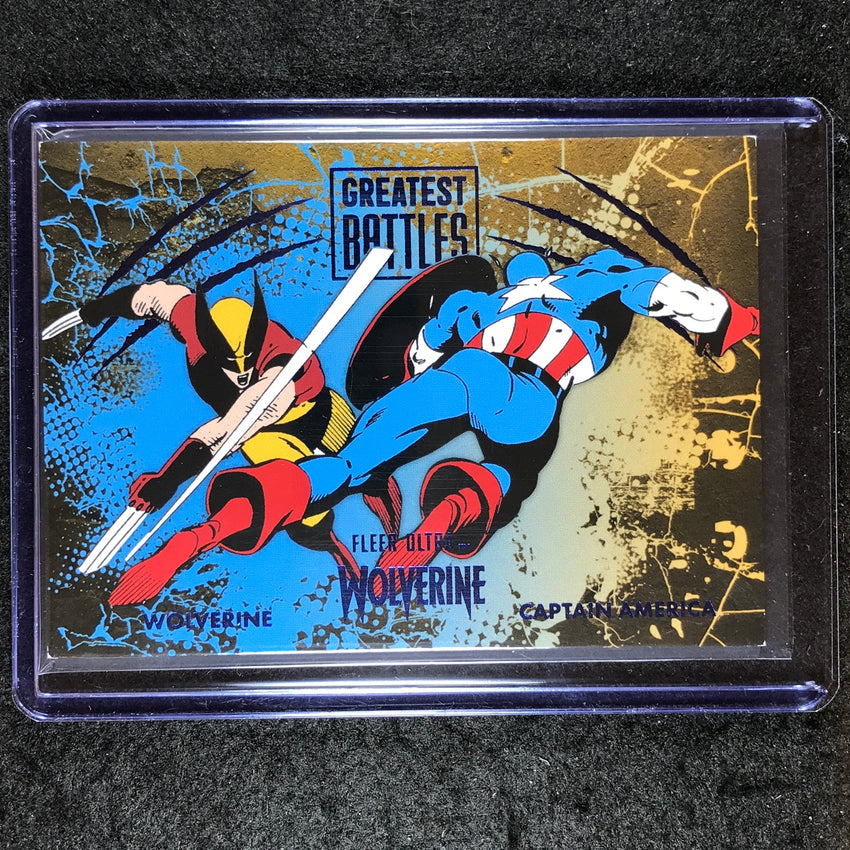 2023 Fleer Ultra Wolverine WOLVERINE CAPTAIN AMERICA Battles Blue 12/181
