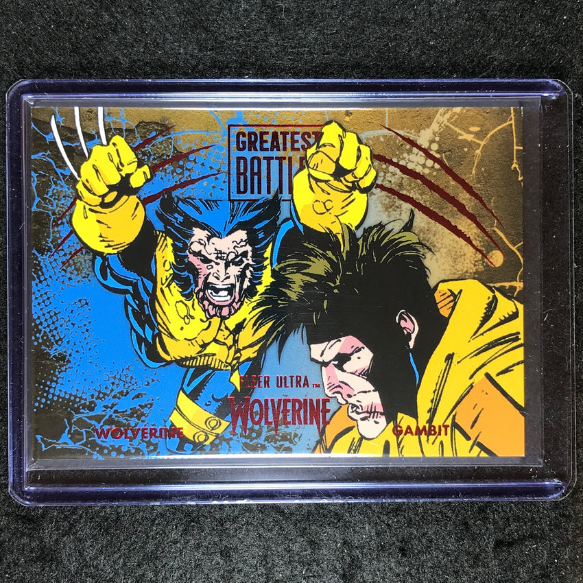 2023 Fleer Ultra Wolverine WOLVERINE VS. GAMBIT Greatest Battles Red Foil 19/74
