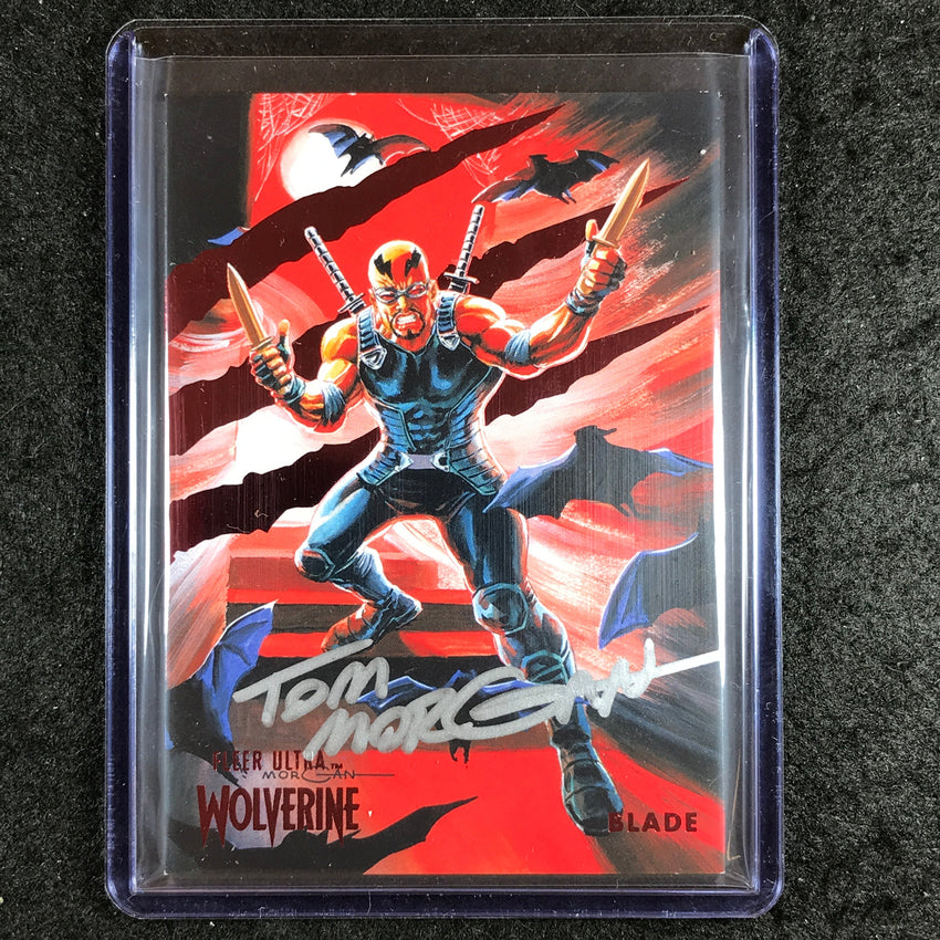 2023 Fleer Ultra Wolverine BLADE TOM MORGAN Base Red Foil Artist Auto 30/74