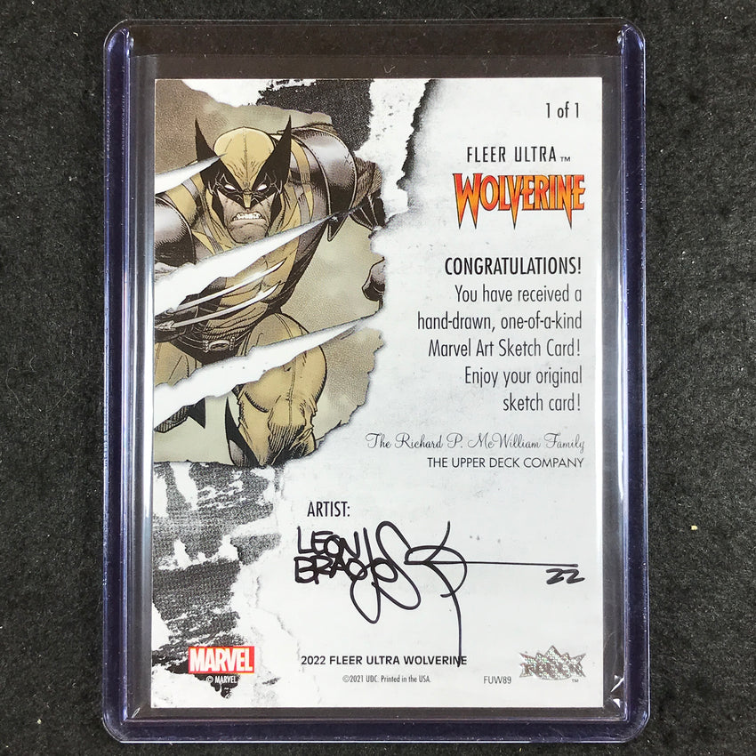 2023 Fleer Ultra Wolverine DAKEN Artist Sketch Card LEON BRAOJOS 1/1