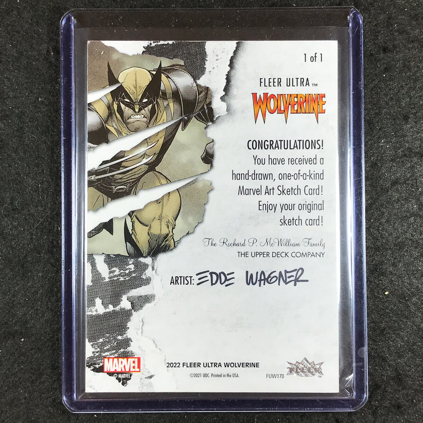 2023 Fleer Ultra Wolverine MAGNETO Artist Sketch Card EDDE WAGNER 1/1