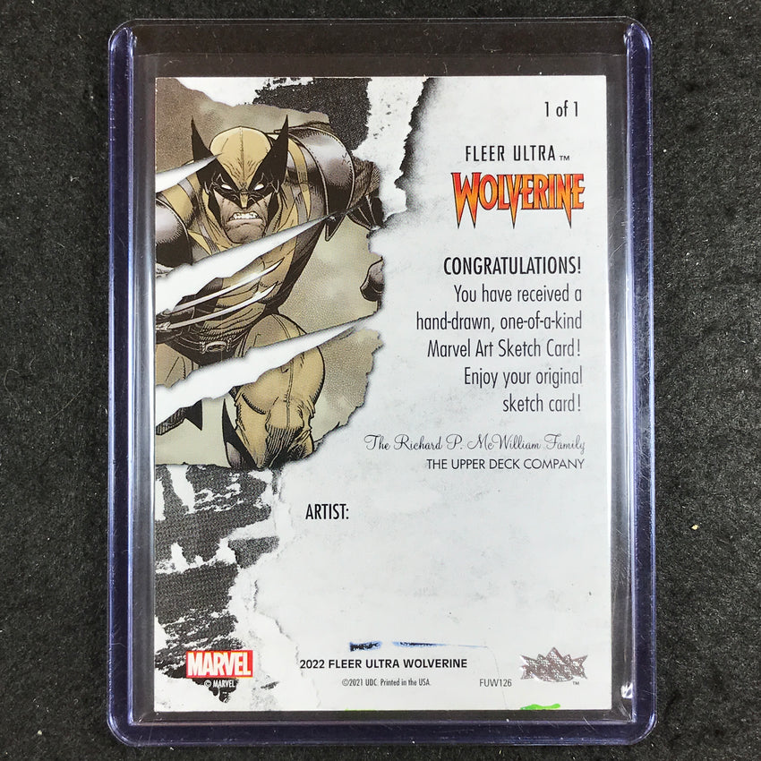 2023 Fleer Ultra Wolverine VIPER Artist Sketch Card ARTIST UNKNOWN 1/1