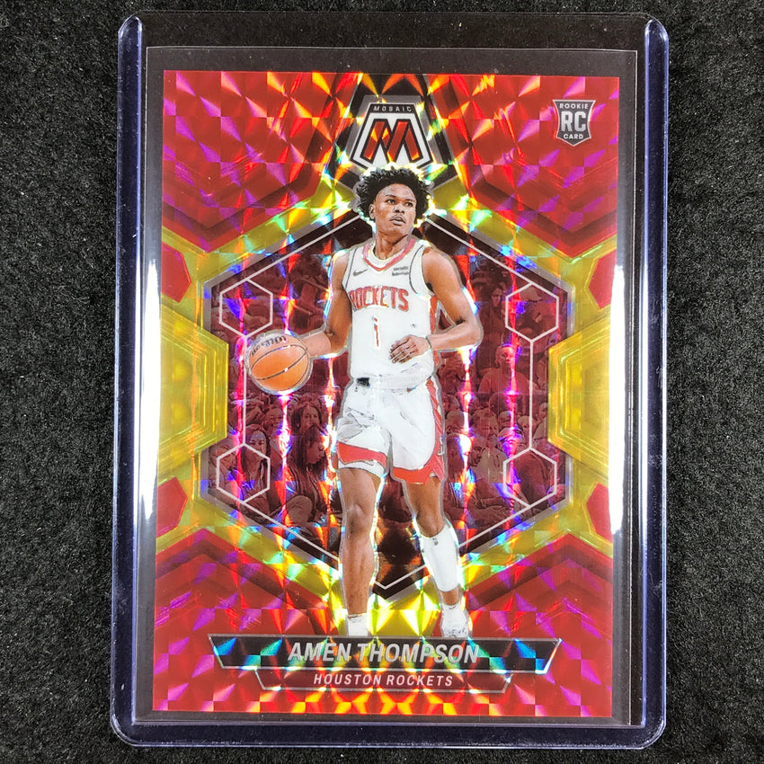 2023-24 Mosaic AMEN THOMPSON Rookie Red Yellow Fusion Choice 53/75 #230