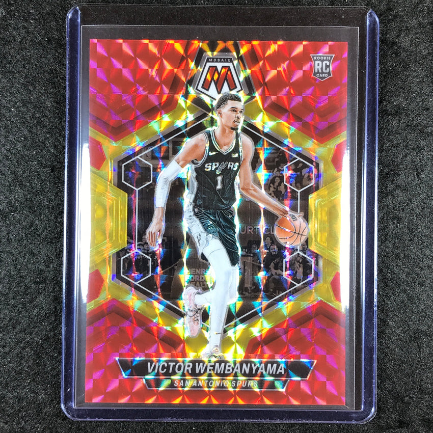 2023-24 Mosaic VICTOR WEMBANYAMA Rookie Red Yellow Fusion Choice 46/75 #238