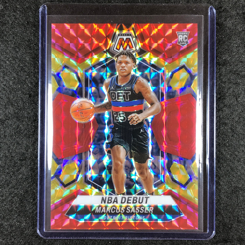 2023-24 Mosaic MARCUS SASSER Rookie NBA Debut Red Yellow Fusion Choice 23/75