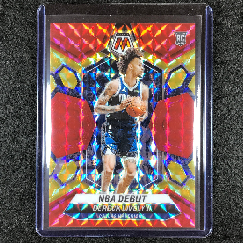2023-24 Mosaic DERECK LIVELY II Rookie NBA Debut Red Yellow Fusion Choice 29/75