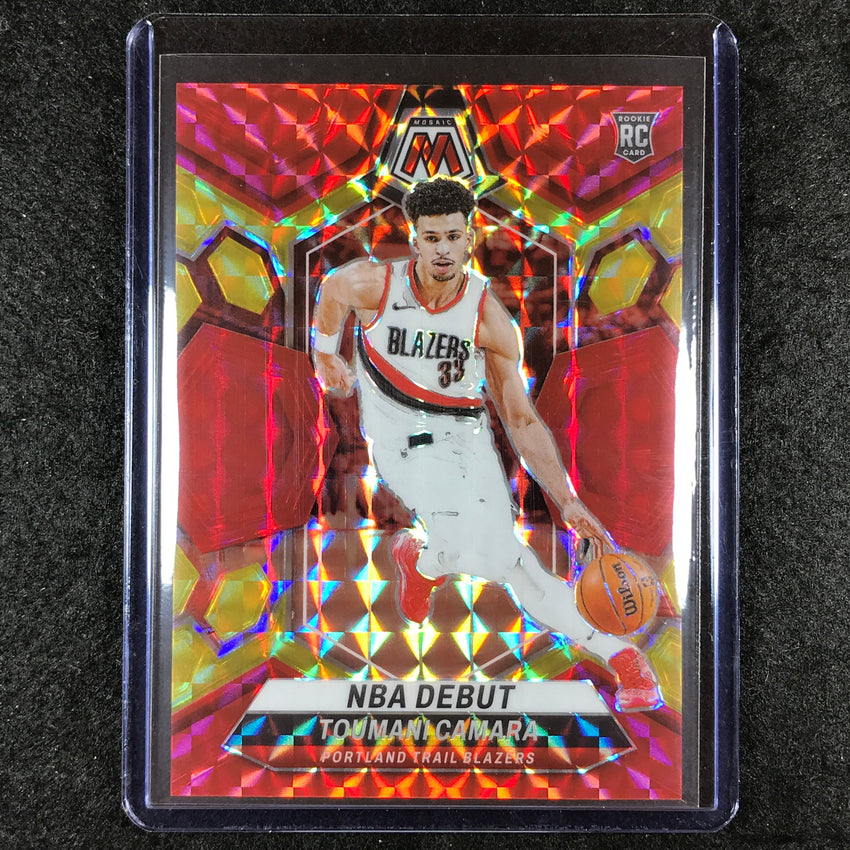 2023-24 Mosaic TOUMANI CAMARA Rookie NBA Debut Red Yellow Fusion Choice 51/75