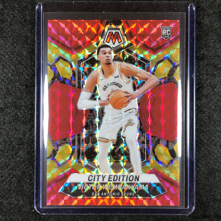 2023-24 Mosaic VICTOR WEMBANYAMA Rookie City Edition Red Yellow Choice 20/75