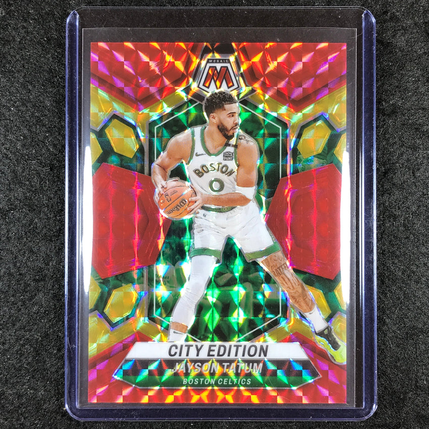 2023-24 Mosaic JAYSON TATUM City Edition Red Yellow Fusion Choice 33/75 #284
