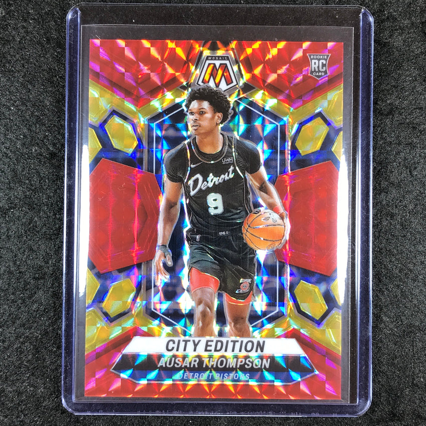2023-24 Mosaic AUSAR THOMPSON Rookie City Edition Red Yellow Fusion Choice 64/75