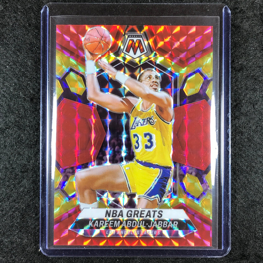 2023-24 Mosaic KAREEM ABDUL-JABBAR NBA Greats Red Yellow Fusion Choice 72/75