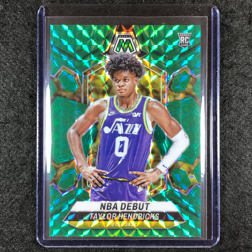 2023-24 Mosaic TAYLOR HENDRICKS Rookie NBA Debut Green Fusion Choice 7/18 #261
