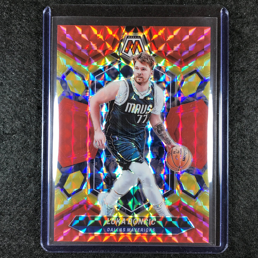 2023-24 Mosaic LUKA DONCIC Base Red Yellow Fusion Choice 48/75 #31