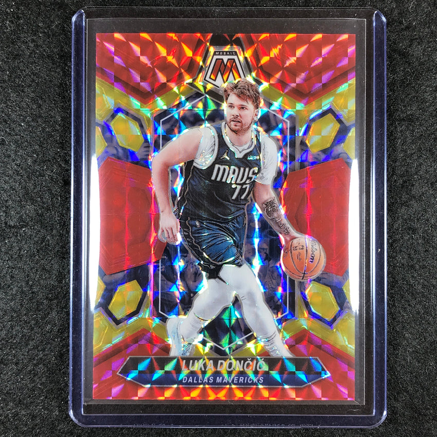 2023-24 Mosaic LUKA DONCIC Base Red Yellow Fusion Choice 54/75 #31