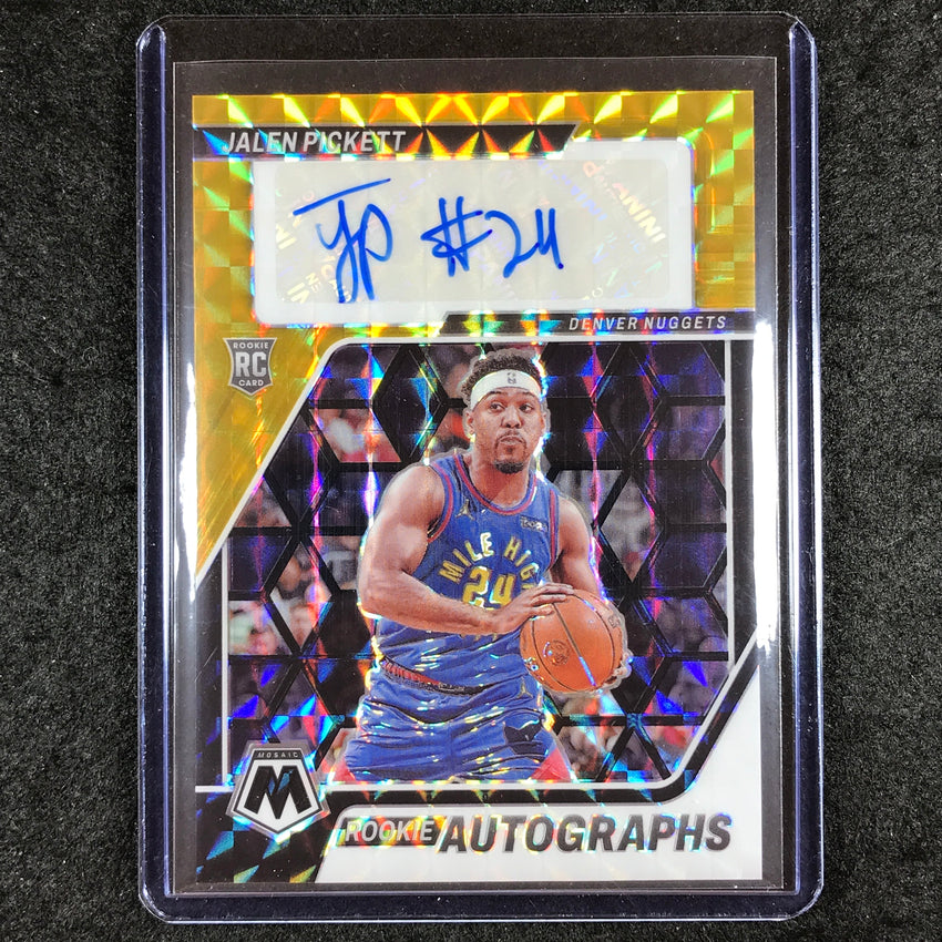 2023-24 Mosaic JALEN PICKETT Base Rookie Auto Black Gold Choice 4/8