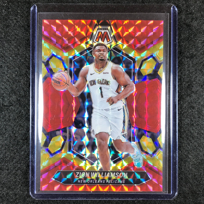 2023-24 Mosaic ZION WILLIAMSON Base Red Yellow Fusion Choice 72/75 #32