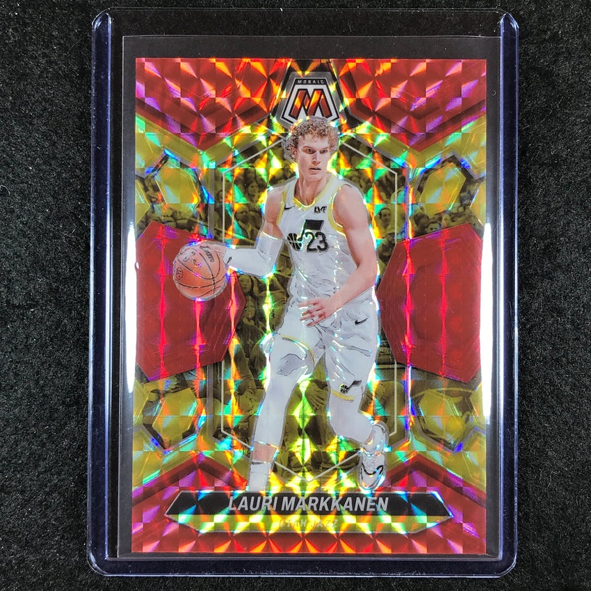 2023-24 Mosaic LAURI MARKKANEN Base Red Yellow Fusion Choice 42/75 #38