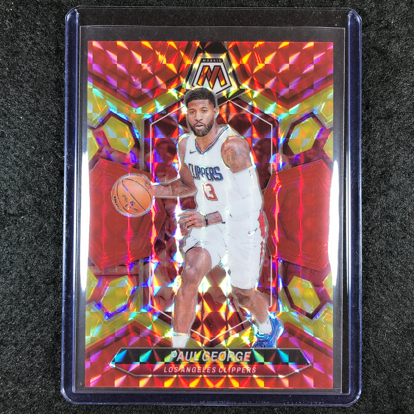 2023-24 Mosaic PAUL GEORGE Base Red Yellow Fusion Choice 21/75 #50