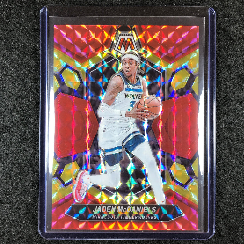 2023-24 Mosaic JADEN MCDANIELS Base Red Yellow Fusion Choice 29/75 #87