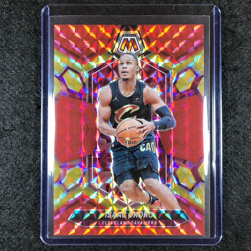 2023-24 Mosaic ISAAC OKORO Base Red Yellow Fusion Choice 19/75 #94