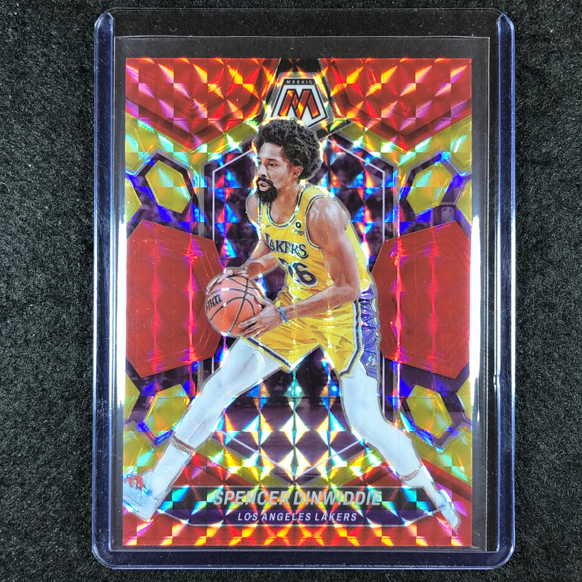 2023-24 Mosaic SPENCER DINWIDDIE Base Red Yellow Fusion Choice 32/75 #96