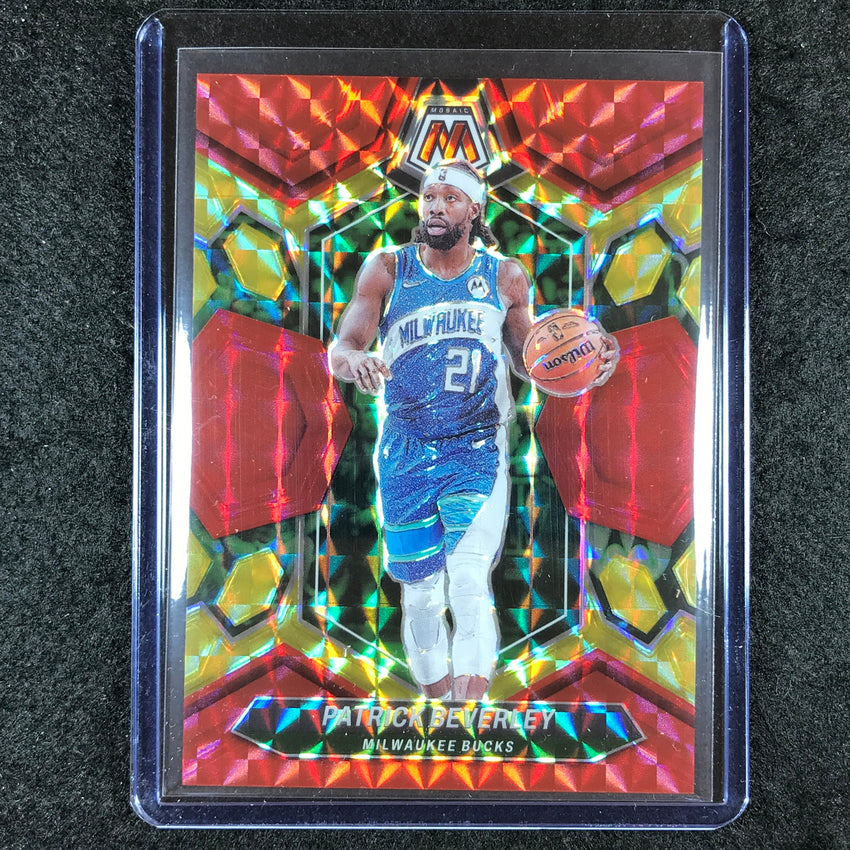 2023-24 Mosaic PATRICK BEVERLEY Base Red Yellow Fusion Choice 17/75 #118