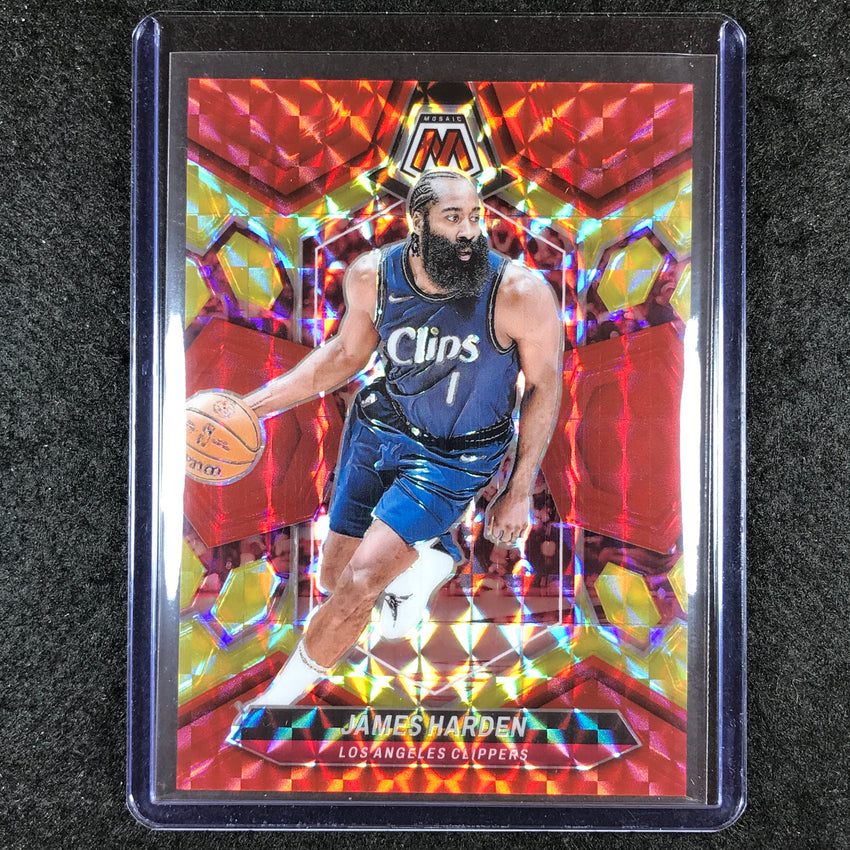 2023-24 Mosaic JAMES HARDEN Base Red Yellow Fusion Choice 63/75 #152